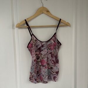 Chic Floral Camisole with Spaghetti Straps